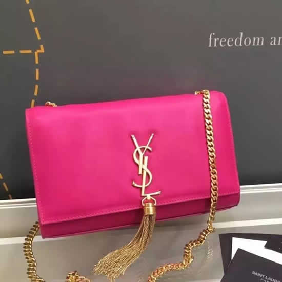 Replica Saint Laurent Medium Monogramme Tassel Bag In Red Calfskin